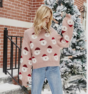 Holly Jolly Santa Print Pullover