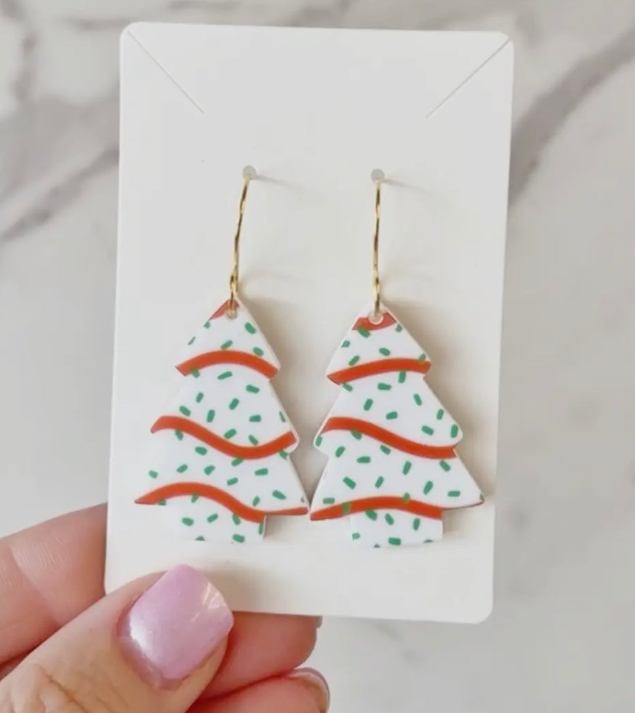 Christmas Tree Cake Earrings