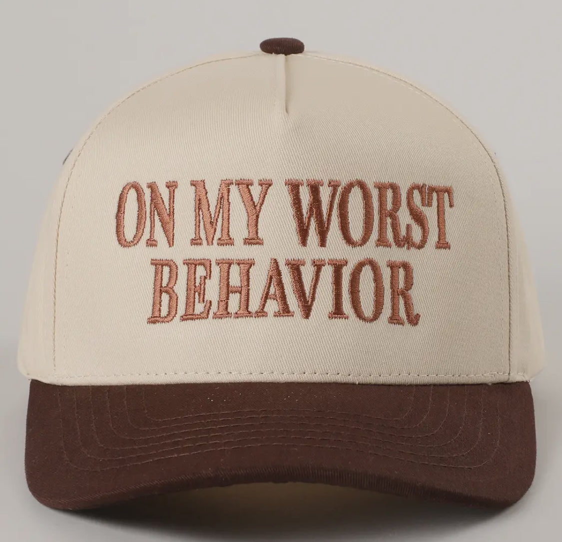 On My Worst Behavior Trucker Hat
