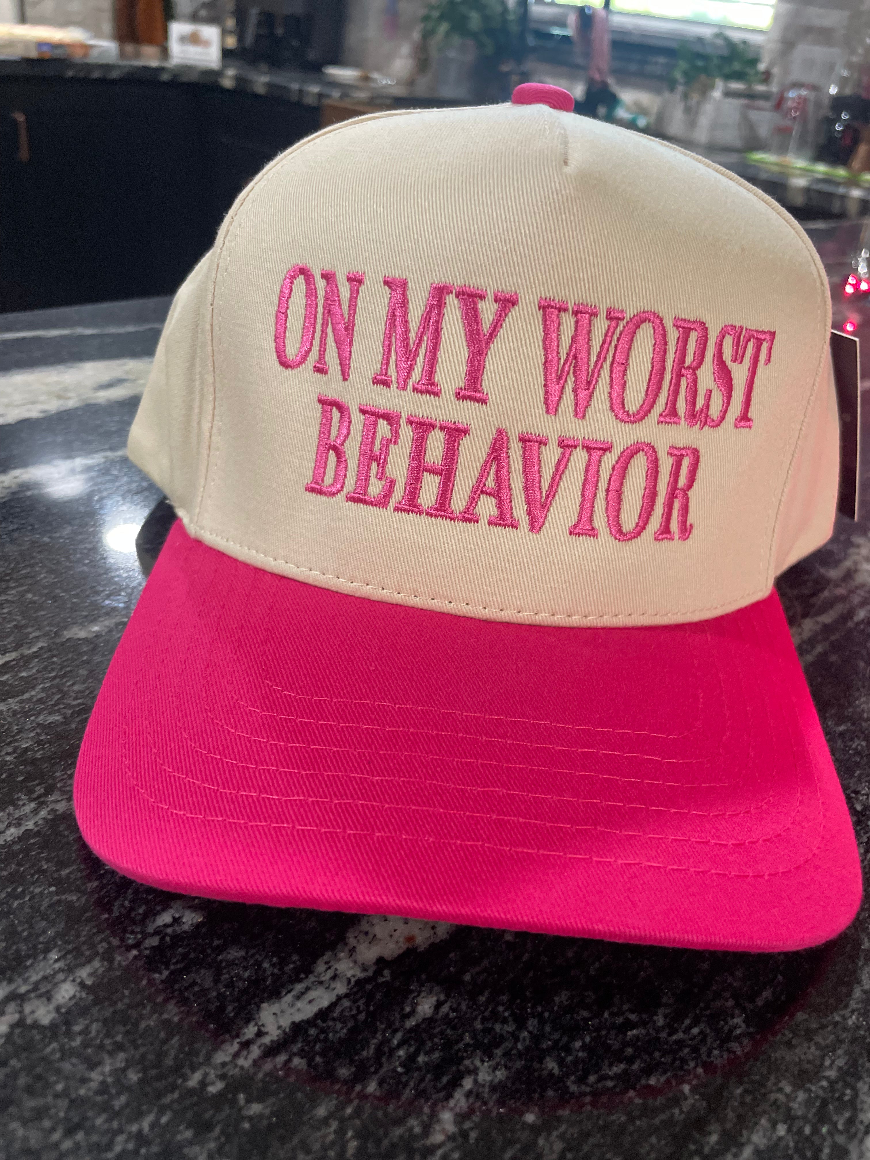 On My Worst Behavior Trucker Hat