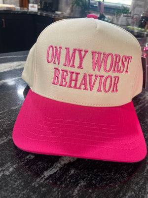 On My Worst Behavior Trucker Hat