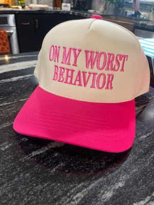 On My Worst Behavior Trucker Hat