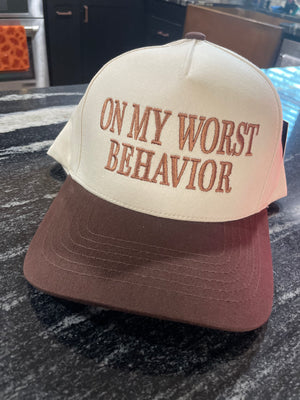 On My Worst Behavior Trucker Hat