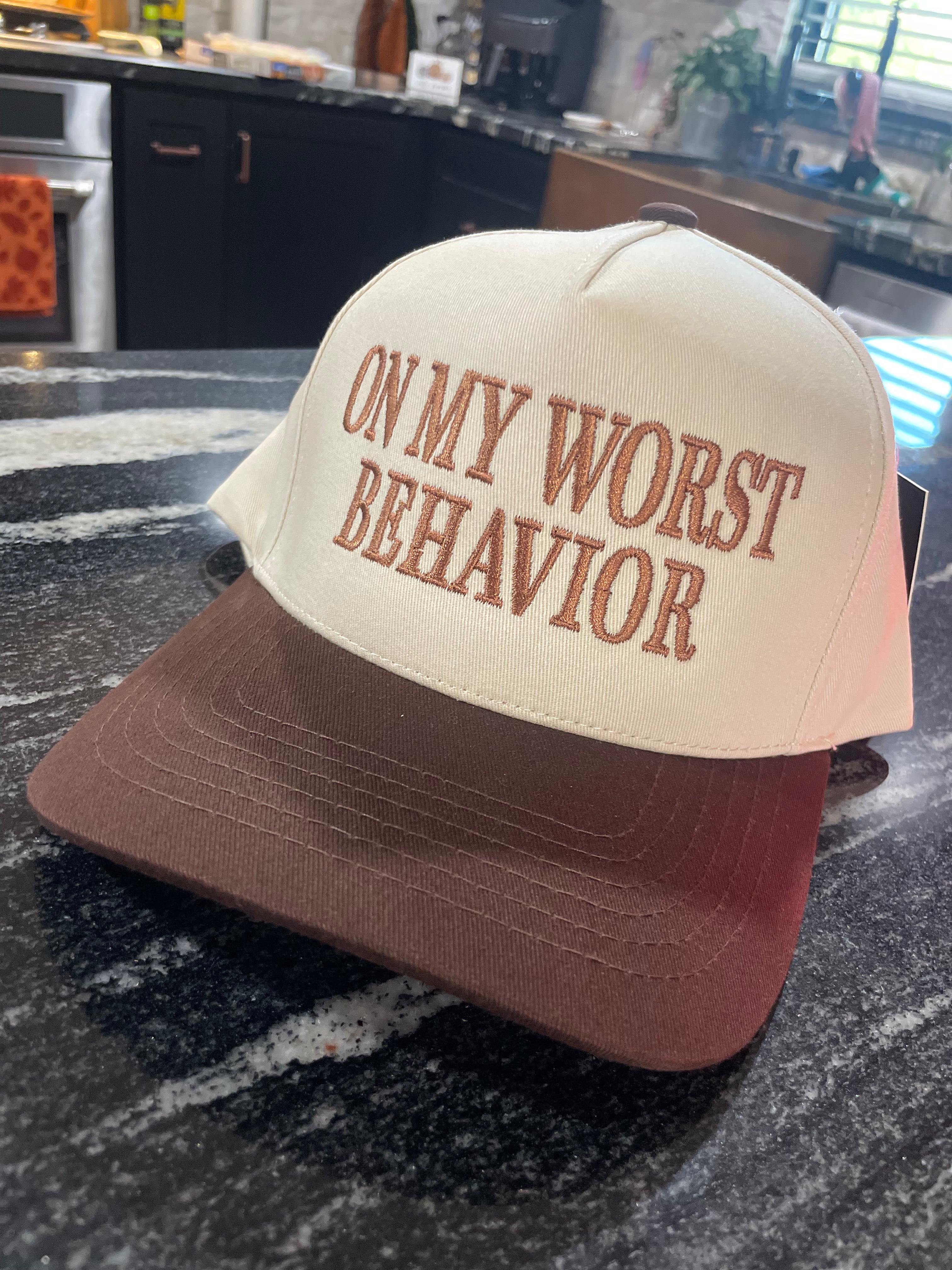 On My Worst Behavior Trucker Hat