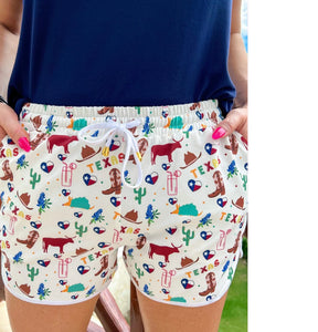 All Things Texas Drawstring Shorts