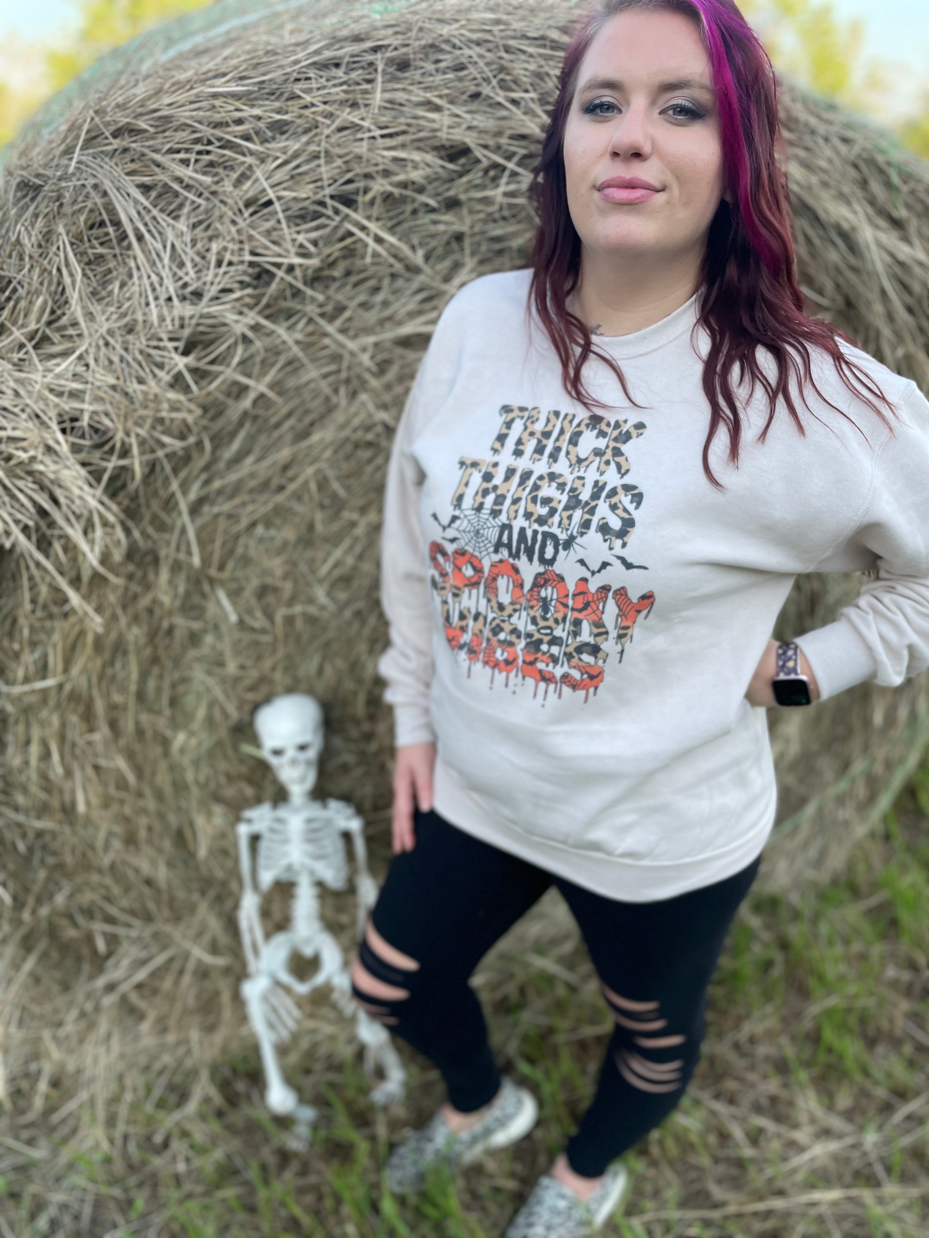 Thick Thighs & Spooky Vibes Sweatshirt