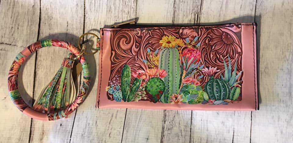 Western Cactus Wristlet