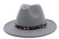 Gray w/leopard Fedora hat