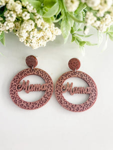 Mama Glitter Dangle Earrings