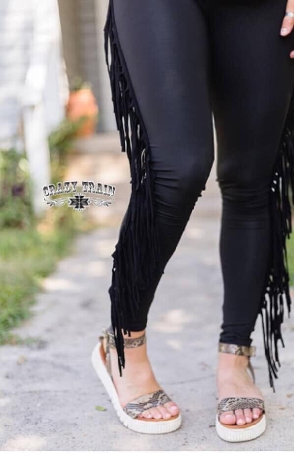 Black Fringe Pants