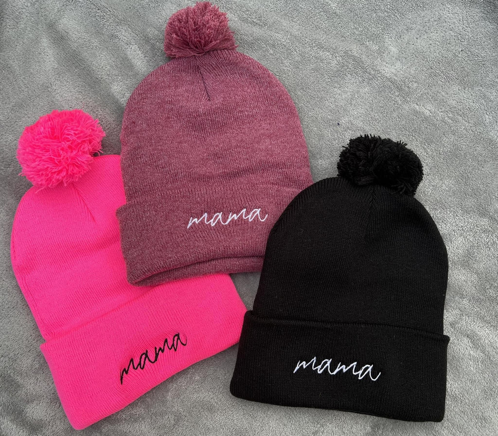 Mama Pom Pom Beanie